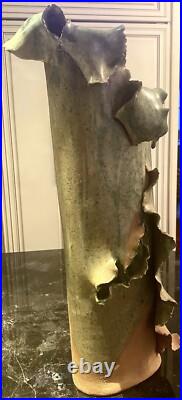 Beautiful Studio Art Pottery Ceramic Abstract Vase 19 In Signed Jam