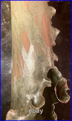 Beautiful Studio Art Pottery Ceramic Abstract Vase 19 In Signed Jam