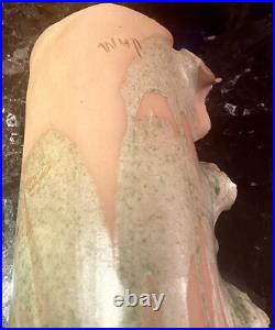 Beautiful Studio Art Pottery Ceramic Abstract Vase 19 In Signed Jam
