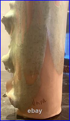 Beautiful Studio Art Pottery Ceramic Abstract Vase 19 In Signed Jam