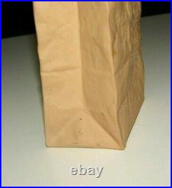 Beautiful Vintage Michael Harvey Craft #2 Brown Paper Bag Ceramic Pottery Vase