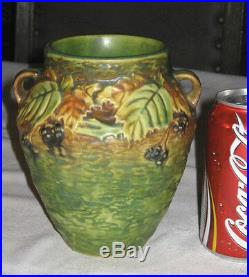 Best! Antique Roseville Blackberry Art Pottery Flower Garden Berry Deco Vase