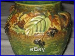 Best! Antique Roseville Blackberry Art Pottery Flower Garden Berry Deco Vase