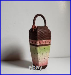Beverly Saito 1984 Art Pottery Ceramic Vase. 6 1/2 H, 2 W, 2 D