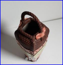 Beverly Saito 1984 Art Pottery Ceramic Vase. 6 1/2 H, 2 W, 2 D