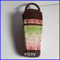 Beverly Saito 1984 Art Pottery Ceramic Vase. 6 1/2 H, 2 W, 2 D