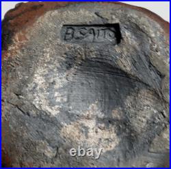 Beverly Saito 1984 Art Pottery Ceramic Vase. 6 1/2 H, 2 W, 2 D