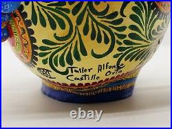 Big Alfonso Castillo day of the dead skull monarch butterflies ceramic folk art