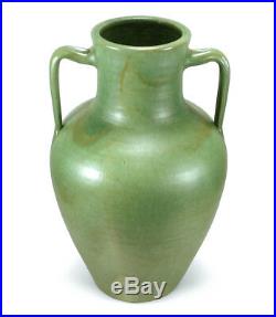 Big Vintage Royal Crown North Carolina Nc Art Pottery Handled Floor Vase 15 3/4