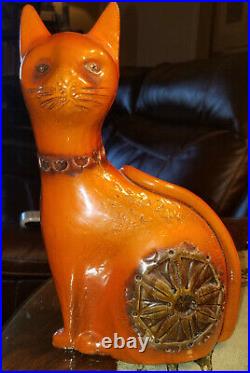 Bitossi Raymor Art Pottery Cat Sculpture Mid 20th Century Modern MCM Ceramic