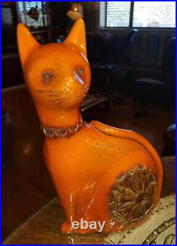 Bitossi Raymor Art Pottery Cat Sculpture Mid 20th Century Modern MCM Ceramic