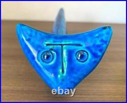 Bitossi Rimini Blue Ceramic Pottery Cat Made in Italy