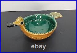 Bitossi Signed Ceramic Duck Shape Art Pottery Bowl by Aldo Londi 60s Italian MCM