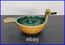 Bitossi Signed Ceramic Duck Shape Art Pottery Bowl by Aldo Londi 60s Italian MCM