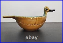 Bitossi Signed Ceramic Duck Shape Art Pottery Bowl by Aldo Londi 60s Italian MCM