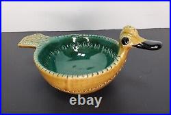 Bitossi Signed Ceramic Duck Shape Art Pottery Bowl by Aldo Londi 60s Italian MCM