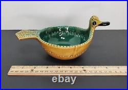 Bitossi Signed Ceramic Duck Shape Art Pottery Bowl by Aldo Londi 60s Italian MCM