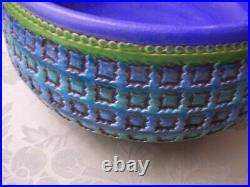 Bitossi Style Italian Pottery Blue & Green Ceramic Bowl Sgn & Numbered Mint