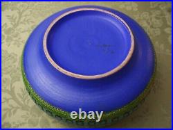 Bitossi Style Italian Pottery Blue & Green Ceramic Bowl Sgn & Numbered Mint