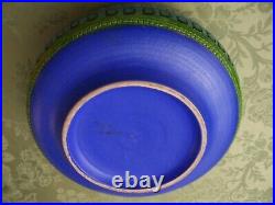 Bitossi Style Italian Pottery Blue & Green Ceramic Bowl Sgn & Numbered Mint