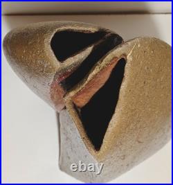 Bizen sculptural vase by famous artist Fumio Kawabata, Japanese modern pottery