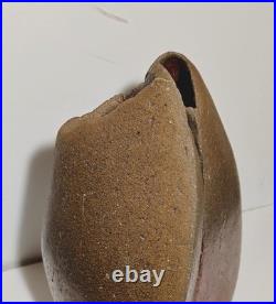 Bizen sculptural vase by famous artist Fumio Kawabata, Japanese modern pottery