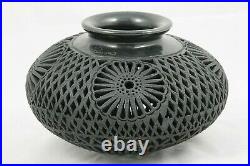 Black Ceramic/Pottery Vessel Mexican Fine Folk Art Oaxaca Signed Collectible