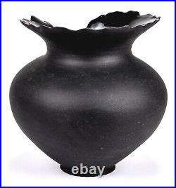 Black Studio Art Pottery Modernist Ceramic Vase