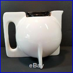 Black & White Teapot Bauhaus Art Deco Post Modern Geometric Art Pottery Ceramic