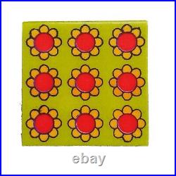 Blue Art Pottery Ceramic Wall Interior Exterior Crafted Wall Floral 2 x 2 Tiles