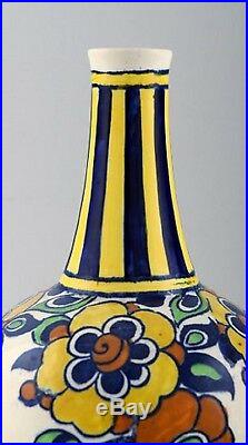 Boch Freres La Louvière, a pair of art deco ceramic vases. 1930/40s