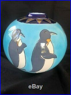 Boch Freres Pottery Keramis Art Deco Catteau penguin Vase