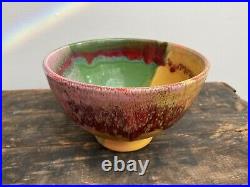 Bold Peter Shire Drip Glaze Pottery Bowl / Memphis Milano Echo Park Ceramic Art