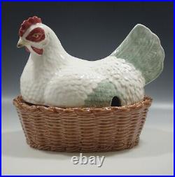 Bordallo Pinheiro Portugal Majolica Hen On The Nest Ceramic Large Tureen