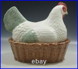 Bordallo Pinheiro Portugal Majolica Hen On The Nest Ceramic Large Tureen