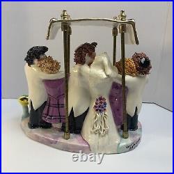 Branah Layah Ceramic Wedding Menorah Signed'95 Vintage Judaism Art Pottery RARE