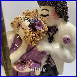 Branah Layah Ceramic Wedding Menorah Signed'95 Vintage Judaism Art Pottery RARE