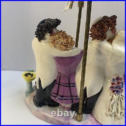 Branah Layah Ceramic Wedding Menorah Signed'95 Vintage Judaism Art Pottery RARE