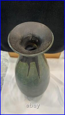 Brouwer Dutch art deco ceramic vase with drip glaze