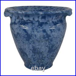 Brush McCoy Art Vellum 1930s Vintage Art Pottery Mottled Blue Ceramic Vase