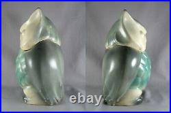 Brush Pottery Nite Owl Cookie Jar, 10-3/4, blue, green, gray, McCoy, 1967