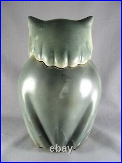 Brush Pottery Nite Owl Cookie Jar, 10-3/4, blue, green, gray, McCoy, 1967