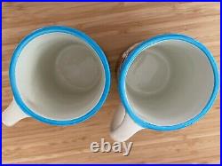 CLEMENTINE HUNTER Art Rare Ceramic PICKING COTTON Set Pair of Two Coffee Mugs