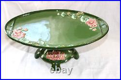 C. 1900 Eichwald Majolica Pottery Germany Art Nouveau Tazza Cake Stand Decor