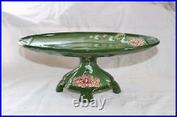 C. 1900 Eichwald Majolica Pottery Germany Art Nouveau Tazza Cake Stand Decor