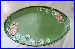 C. 1900 Eichwald Majolica Pottery Germany Art Nouveau Tazza Cake Stand Decor