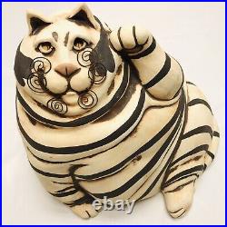 C Butler Jones Art Pottery Ceramic Cat Coin Bank Artist Vintage Wire Whiskers