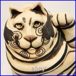 C Butler Jones Art Pottery Ceramic Cat Coin Bank Artist Vintage Wire Whiskers