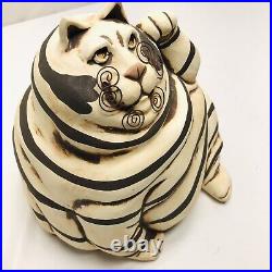 C Butler Jones Art Pottery Ceramic Cat Coin Bank Artist Vintage Wire Whiskers