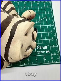 C Butler Jones Art Pottery Ceramic Cat Coin Bank Artist Vintage Wire Whiskers